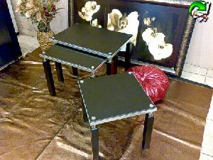 Nesting Table Mdf Wood And All Sides Covered With Stainless Steel.any Color Is Available.