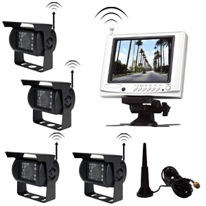 Wireless Backup Camera System With 5 Inch Monitor And Four Cameras