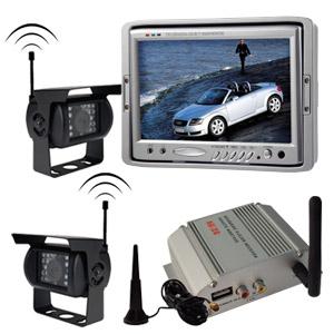 Wireless Backup Camera System With Switching Receiving Box, 7 Inch Monitor And Cameras