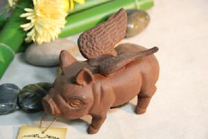 cast iron flying piggy bank