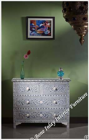 bone inlay chest drawer dresser