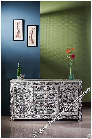 Black Bone Inlay Sideboard