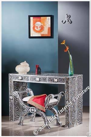 mother pearl inlay laptop table roman stool