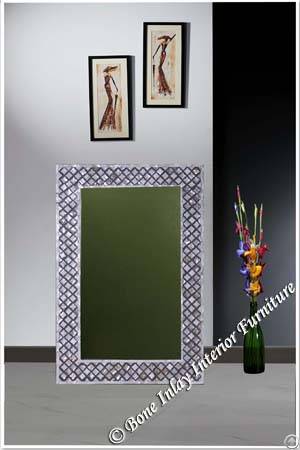 Cross Design Black Mother Of Pearl Inlay Mirror Frame