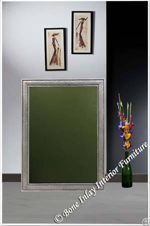 Embossed White Metal Mirror Frame