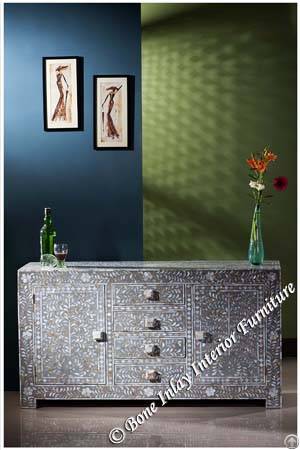 Grey Mother Of Pearl Inlay Sideboard