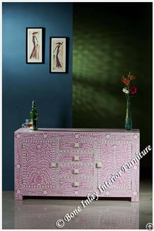 Pink Bone Inlay Sideboard