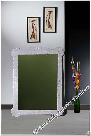 White Mother Of Pearl Inlay Mirror Frame