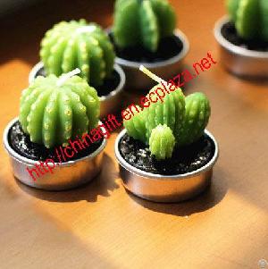 Cactus Shaped Candle Favor Set Of 6 Pieces