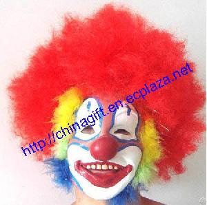 halloween costume fancy dress afro wig clown mask