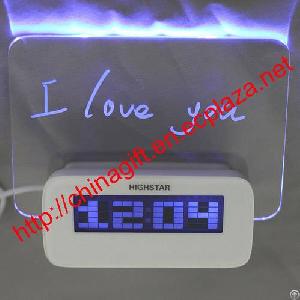 led luminous message board digital alarm clock calendar 4 usb hub