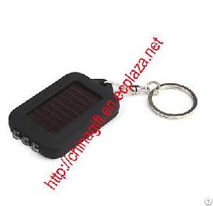 solar powered 3 led keychain flashlight