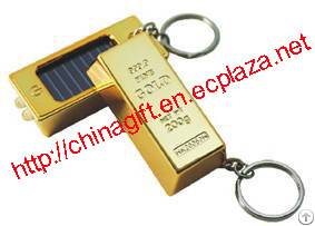 Gold Bullion / Gold Bar Design Solor Torch Keychain