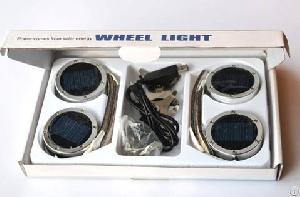 led auto wheel lights x4pcs a010 solar energy rechargeable