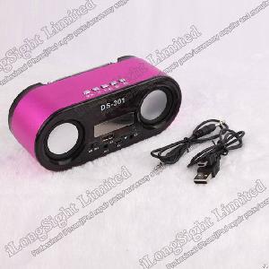 portable ds 301 mini speaker tf card u disk fm radio pc mp3