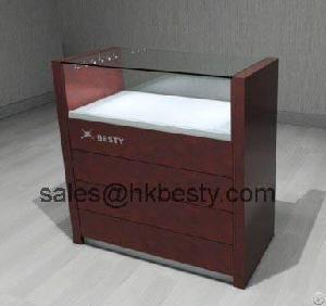 Classical Style Cherry Wood Jewelry Display Storage Cabinet For The Shopping Mall