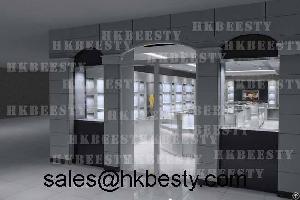 Diamond Jewelry Wall Cabinet Or Display Cabinet With Glass For Elegant Shopping Mall