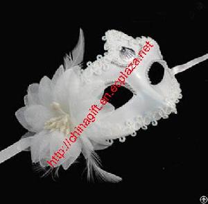 flower feather embellished mask christmas women