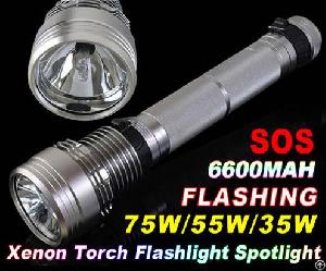 Powerful Aluminium Rechargeable 75w / 55w / 35w Xenon Hunting Torch Flashlight