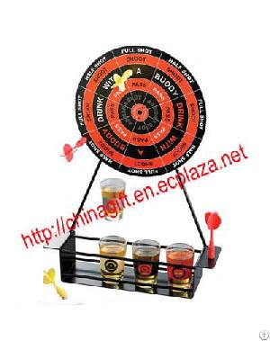 Crystal Clear Shot Glass Darts Bar Game Set