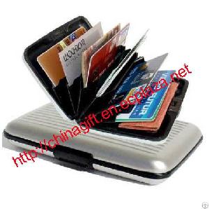 Rfid Blocking Aluminum Hard Side Credit Card Safe Wallet