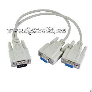 1 Pc To 2 Monitors Y Splitter Cable For Vga Video