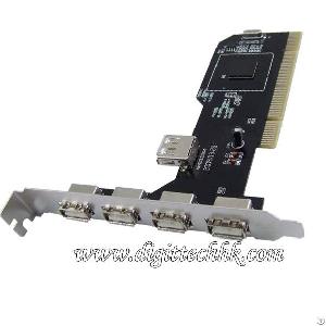 5 Port Usb 2.0 Pci Hub Card High Speed 480mb