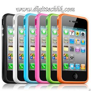 6pcs Tpu Bumper Frame Silicone Skin Case For Iphone 4s / Iphone 4 With Side Button Six Colors