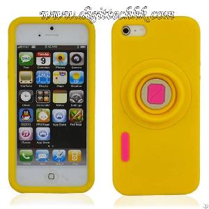 Yellow Camera Pattern Soft Silicone Case Cover Skin Protector For Iphone 5