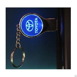 Blue Circle 3d Logo Usb Cristal With Key Loop