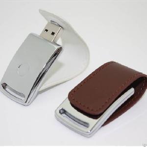 Metal Usb Flip Leather Magnetic Snap Cap