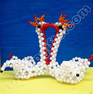 acrylic beaded swan figurine animal decoration valentine gifts