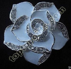 Big Flower Rhinestone Cabochon Mirror Decoration