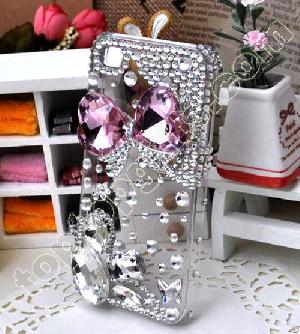 Bowknot Rhinestone Iphone4 Hard Case Cover Decoration