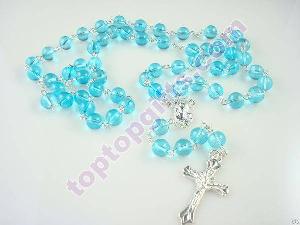 Cheap Round Acrylic Rosary Necklace Holy Prayer Beads