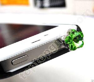 Chinese Crystal Flower Dust Plugs For Iphone 4s