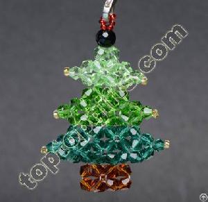 Crystal Beaded Christams Tree Charm