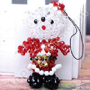 crystal beaded christmas teddy bear charms