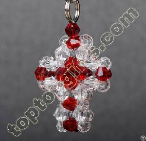 crystal mini beaded cross charms