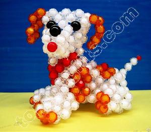 diy acrylic beaded dog plastic beads animal figurine