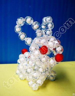 diy acrylic beaded rabbit plastic beads animal decoration