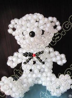 diy acrylic beaded teddy bear plastic animal handicraft