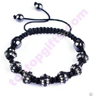 Double Color Metal Rhinestone Shamballa Bracelet