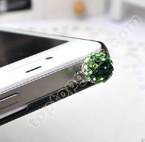 Gradual Change Colors Rhinestone Dust Plug Stopper For Iphone4s