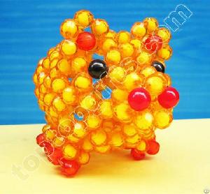 handicraft acrylic beaded pig plastic beads animal decoration