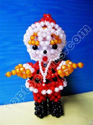 handmade acrylic beaded christams santa claus figurine