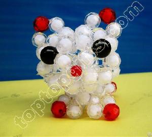 Handmade Acrylic Beaded Kitten Plastic Beads Cat Decoration