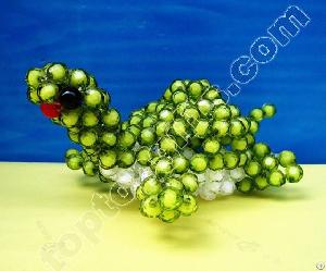 Handmade Acrylic Beaded Tortoise Plastic Turtle Figurine