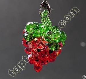 handmade beaded strawberry charms fruit decoraiton