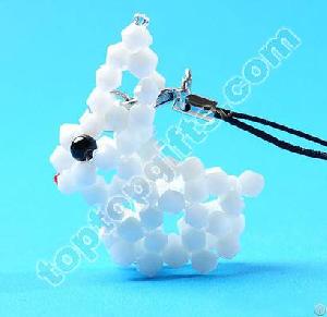 handmade crystal beaded bunny charms